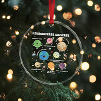 Neurodiverse Universe Crystal Glass Ornament Autism Awareness ASD ADHD Neurodiversity Sped Teacher - Wonder Print Shop