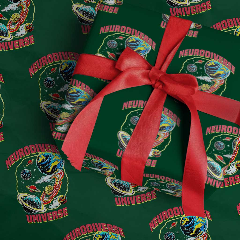 Neurodiverse Universe Wrapping Paper Roll Neurodiversity Embrace ADHD Autism ASD - Wonder Print Shop