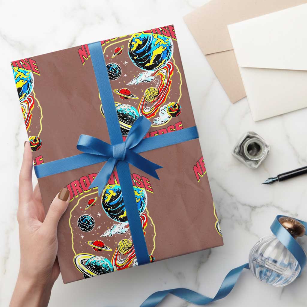 Neurodiverse Universe Wrapping Paper Roll Neurodiversity Embrace ADHD Autism ASD - Wonder Print Shop