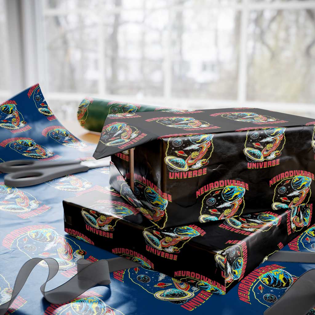 Neurodiverse Universe Wrapping Paper Roll Neurodiversity Embrace ADHD Autism ASD - Wonder Print Shop