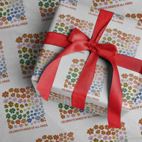 Neurodiversity Boho Floral Wrapping Paper Roll Celebrate Minds of All Kinds Autism ADHD ASD - Wonder Print Shop