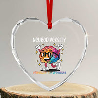 Neurodiversity Brain Heart Crystal Glass Ornament Celebrate The Spectrum Autism Acceptance ASD ADHD - Wonder Print Shop