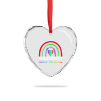 Neurodiversity Heart Crystal Glass Ornament Autism Spectrum ASD ADHD Rainbow Boho - Wonder Print Shop