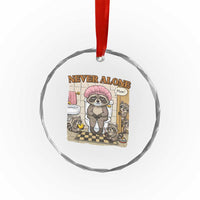 Never Alone Raccoon Mom Crystal Glass Ornament Funny Mama Life Mothers Day