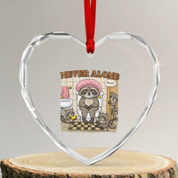 Never Alone Raccoon Mom Heart Crystal Glass Ornament Funny Mama Life Mothers Day
