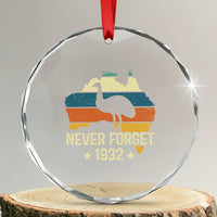 Never Forget 1932 Emu War Crystal Glass Ornament Funny Emu Lover Zookeeper