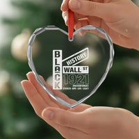 Never Forget Black Wall Street 1921 Heart Crystal Glass Ornament Tulsa Black History Month