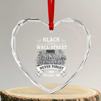 Never Forget Black Wall Street 1921 Heart Crystal Glass Ornament Tulsa Oklahoma Black History Month