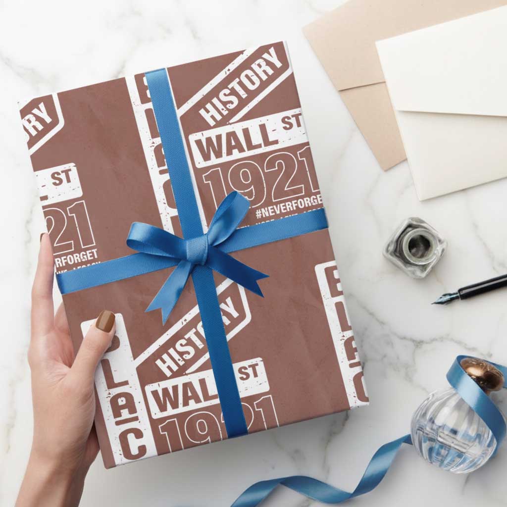 Never Forget Black Wall Street 1921 Wrapping Paper Roll Tulsa Black History Month