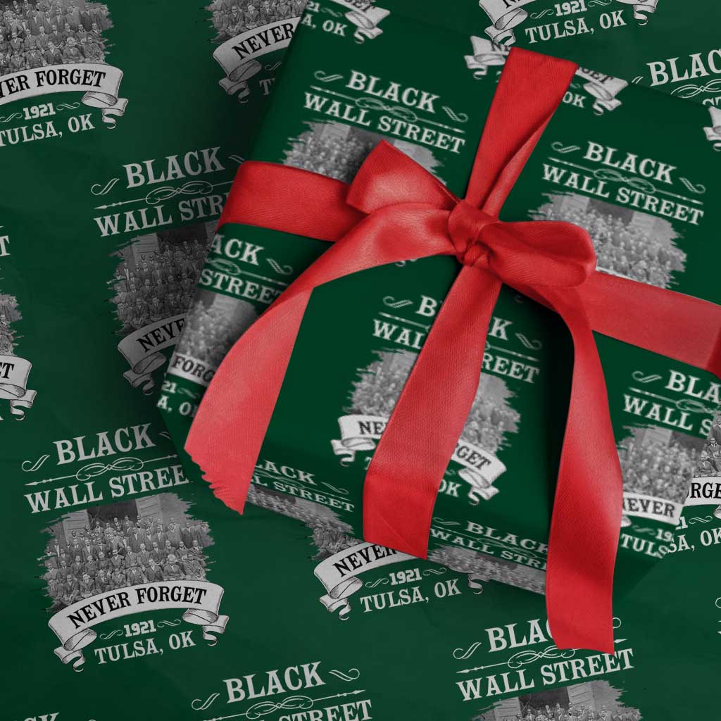 Never Forget Black Wall Street 1921 Wrapping Paper Roll Tulsa Oklahoma Black History Month
