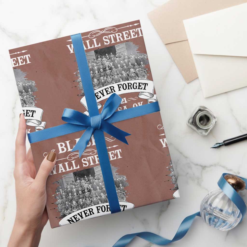 Never Forget Black Wall Street 1921 Wrapping Paper Roll Tulsa Oklahoma Black History Month