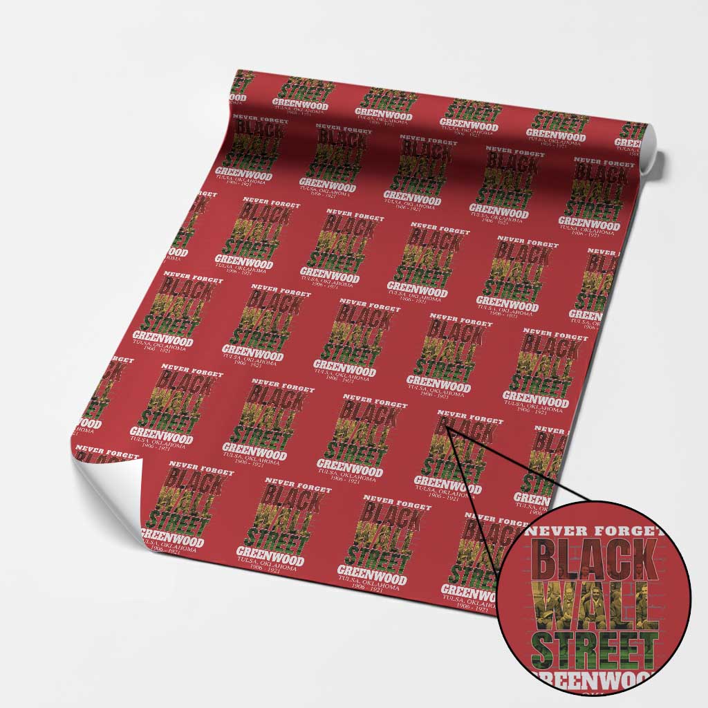 Never Forget Black Wall Street Wrapping Paper Roll Tulsa Oklahoma Black History Month