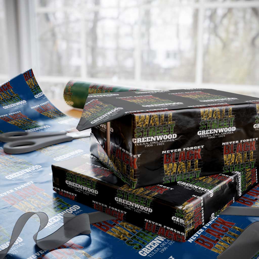 Never Forget Black Wall Street Wrapping Paper Roll Tulsa Oklahoma Black History Month