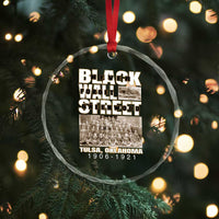 Never Forget Greenwood Black Wall Street Crystal Glass Ornament Black History Month