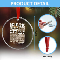Never Forget Greenwood Black Wall Street Crystal Glass Ornament Black History Month