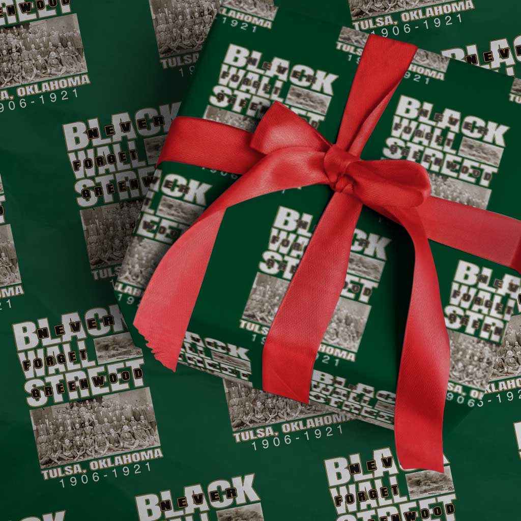 Never Forget Greenwood Black Wall Street Wrapping Paper Roll Black History Month