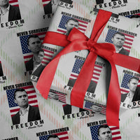 Never Surrender Freedom Wrapping Paper Roll Patriotic Charlie Kirk Tribute American Flag - Wonder Print Shop