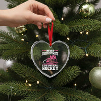 Never Underestimate A Girl Who Plays Hockey Heart Crystal Glass Ornament Gift For Women - Wonder Print Shop