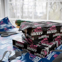 Never Underestimate A Girl Who Plays Hockey Wrapping Paper Roll Gift For Women - Wonder Print Shop