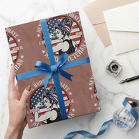 Never Underestimate A Women Who Is Also A Veteran Wrapping Paper Roll Female Veteran - Wonder Print Shop