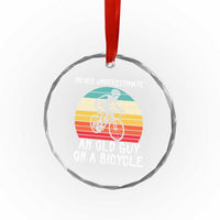 Never Underestimate An Old Guy On A Bicycle Crystal Glass Ornament Cycling Lover Gift