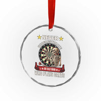 Never Underestimate An Old Man Plays Darts Crystal Glass Ornament Gothic Darts Player - Wonder Print Shop