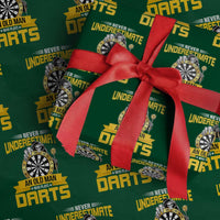 Never Underestimate An Old Man Plays Darts Wrapping Paper Roll Funny Dartist Grim Reaper Gift - Wonder Print Shop