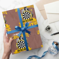 Never Underestimate An Old Man Plays Darts Wrapping Paper Roll Funny Dartist Grim Reaper Gift - Wonder Print Shop