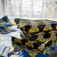 Never Underestimate An Old Man Plays Darts Wrapping Paper Roll Funny Dartist Grim Reaper Gift - Wonder Print Shop