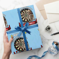 Never Underestimate An Old Man Plays Darts Wrapping Paper Roll Gothic Darts Player - Wonder Print Shop