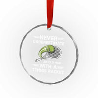Never Underestimate An Old Man With A Tennis Racket Crystal Glass Ornament Funny Tennis Fan - Wonder Print Shop