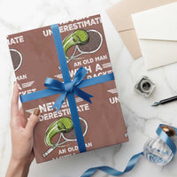 Never Underestimate An Old Man With A Tennis Racket Wrapping Paper Roll Funny Tennis Fan - Wonder Print Shop