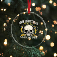 Never Underestimate An Old Who Plays Darts Crystal Glass Ornament Funny Darts Fan - Wonder Print Shop