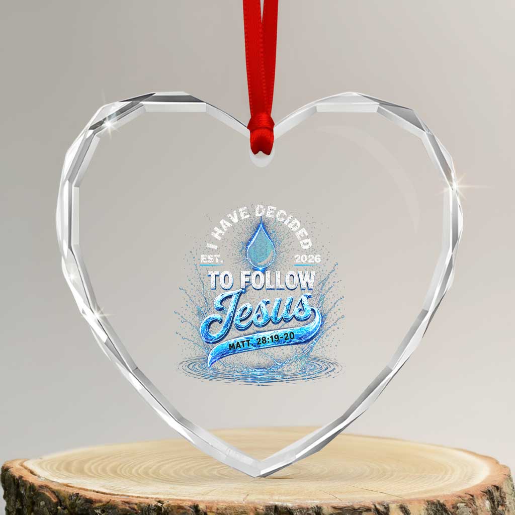 New Baptist Believer Heart Crystal Glass Ornament Have Decided To Follow Jesus 2026