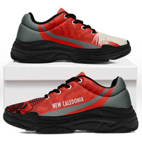 New Caledonia 2026 Football Chunky Sneakers Les Cagous Grunge Curve Stylized - Wonder Print Shop