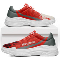 New Caledonia 2026 Football Chunky Sneakers Les Cagous Grunge Curve Stylized - Wonder Print Shop