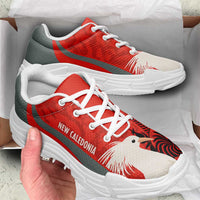 New Caledonia 2026 Football Chunky Sneakers Les Cagous Grunge Curve Stylized - Wonder Print Shop
