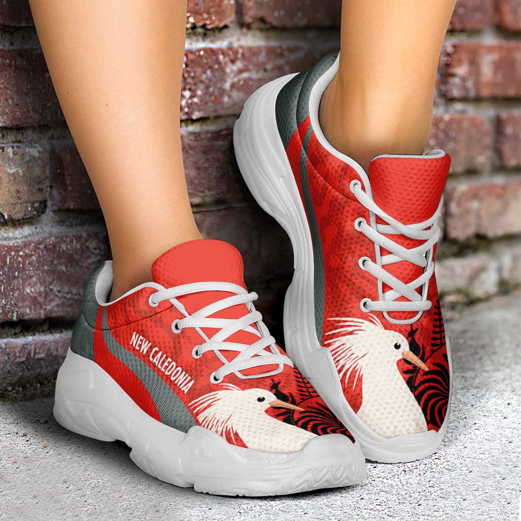 New Caledonia 2026 Football Chunky Sneakers Les Cagous Grunge Curve Stylized - Wonder Print Shop