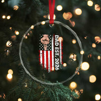 New Dad 2026 Crystal Glass Ornament Patriotic US American Flag Gifts Fathers Day