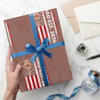 New Dad 2026 Wrapping Paper Roll Patriotic US American Flag Gifts Fathers Day