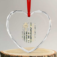 New Dad 2026 Heart Crystal Glass Ornament Camo American Flag Military Dad Father's Day
