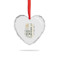 New Dad 2026 Heart Crystal Glass Ornament Camo American Flag Military Dad Father's Day