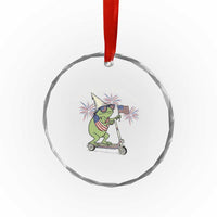 New Dad Frog 4th of July Crystal Glass Ornament Off to Commit Dad Foolery