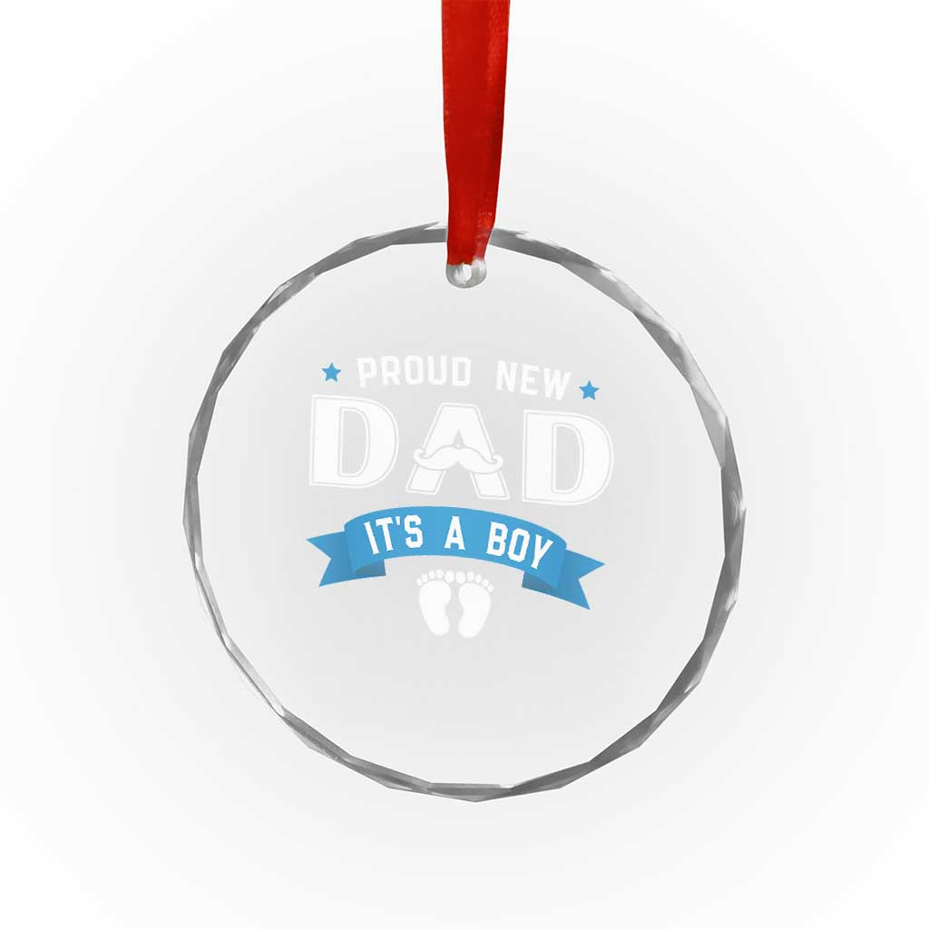 New Dad It's a Boy Crystal Glass Ornament Newborn Daddy Father Baby Boy Son - Wonder Print Shop