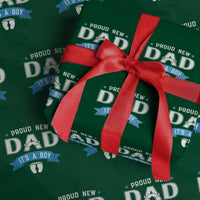 New Dad It's a Boy Wrapping Paper Roll Newborn Daddy Father Baby Boy Son - Wonder Print Shop