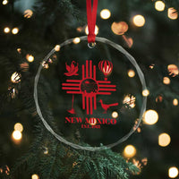 New Mexico Flag Zia Sun Souvenir Crystal Glass Ornament New Mexico Zia Chiles Balloon Roadrunner Yucca