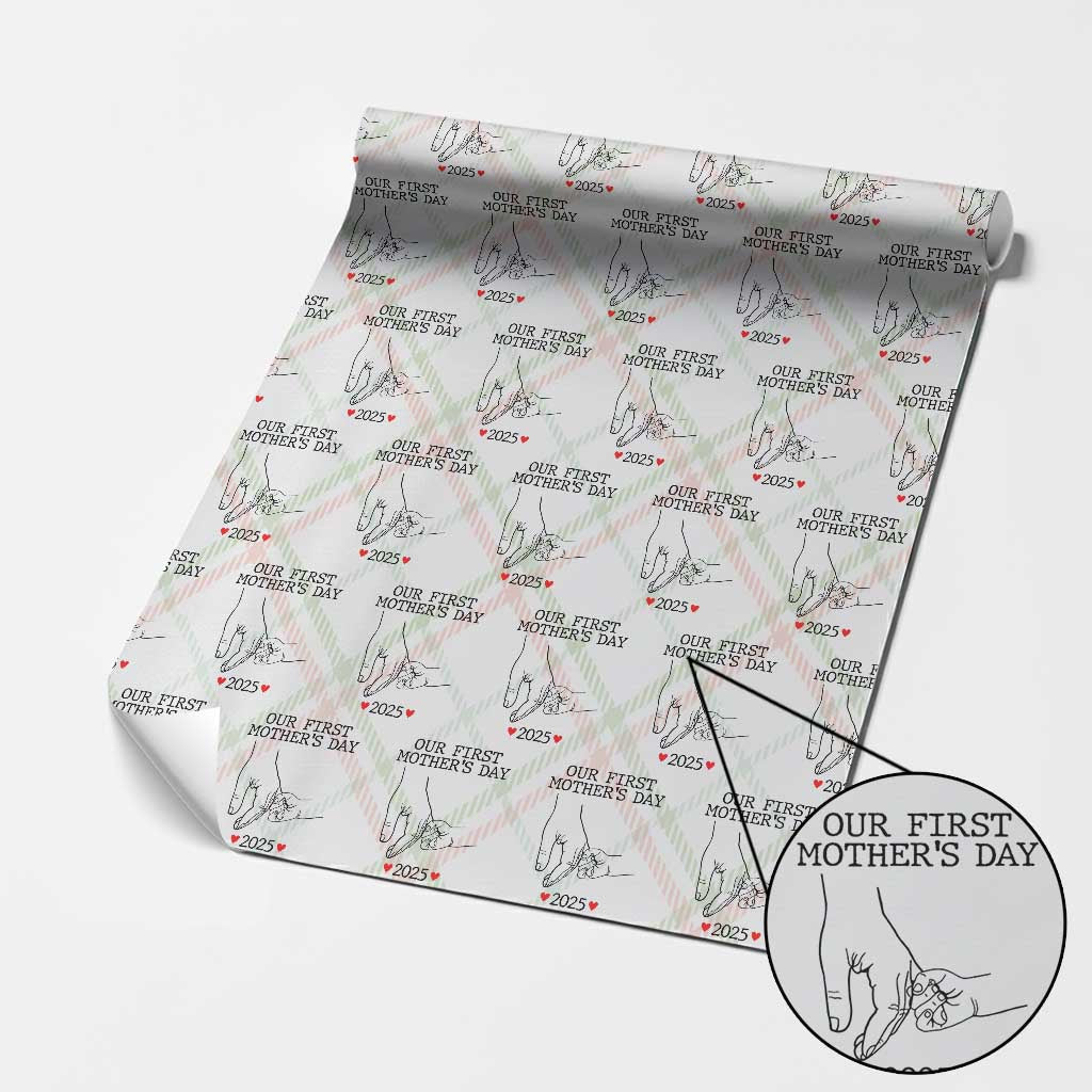 New Mom Est. 2025 Wrapping Paper Roll First Mother’s Day Matching Gift Light - Wonder Print Shop