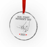 New Mom of Twins Est. 2025 Crystal Glass Ornament First Mother’s Day Matching Gift Light - Wonder Print Shop