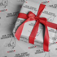 New Mom of Twins Est. 2025 Wrapping Paper Roll First Mother’s Day Matching Gift Light - Wonder Print Shop