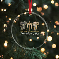 New Year New Beginnings Same Amazing God Crystal Glass Ornament Christian New Years Eve - Wonder Print Shop